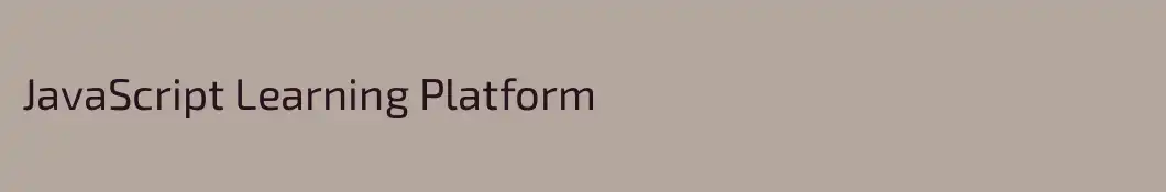JavaScript Learning Platform